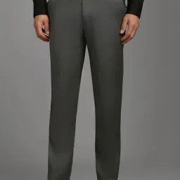 Louis Philippe Grey Slim Fit Texture Trousers image 1