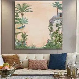 999Store Multicolor Canvas Traditional Indian Garden Art Print image 1