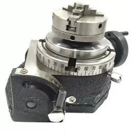 Assorts Quality Precision Tilting Milling Indexing Rotary Table 100 mm (4 Inch) with Small Chuck, Back Plate & Fixing T Nuts Bolts (with 65 mm 4 Jaw) image 2