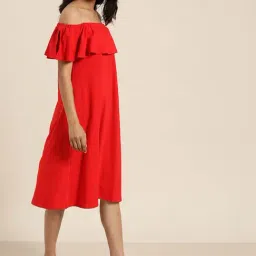 Qurvii Red Mini A Line Dress image 3