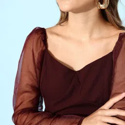 Rare Maroon A Line Dress image 4