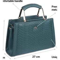 Metro Green Textured Medium Satchel Handbag image 3