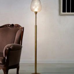 FOS LIGHTING Mid-Century Golden Floor Lamp with Cut Glass Egg-Shaped Shade-picture-42