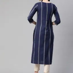 Cottinfab Navy Cotton Printed Kurta image 2