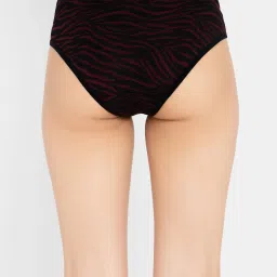 Clovia Maroon Geometric Print Bikini Panty image 2