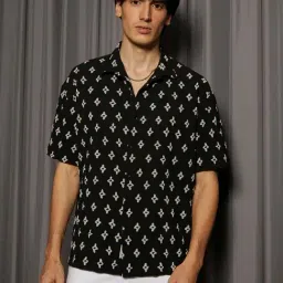 Campus Sutra Black Regular Fit Printed Shirt-picture-42