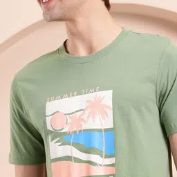 Mast & Harbour Tropical Printed Pure Cotton T-shirt image 2