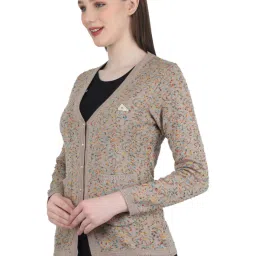 Monte Carlo Beige Self Design Cardigan image 3