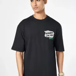 Sf Jeans By Pantaloons Black Cotton Loose Fit Printed T-Shirt-picture-10