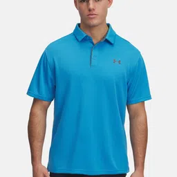 UNDER ARMOUR Ribbed Drop-Sleeves Loose Fit Tech Polo Collar Training T-shirt-picture-16