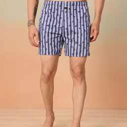 Mast & Harbour Men Pack of 2 Printed Pure Cotton Boxers MNH-KEN-MBOX- PRINT-02ABM image 5