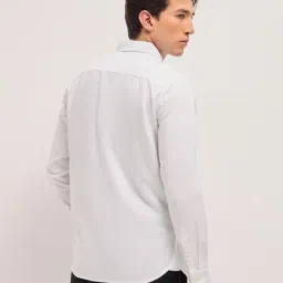 The Bear House White Cotton Solid Regular Fit Shirt image 2