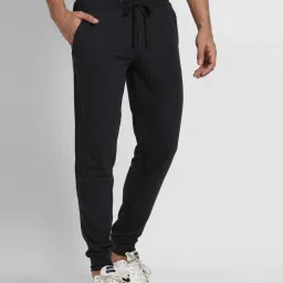 Van Heusen Athleisure Regular Fit Smart Tech Easy Stain Release Solid Joggers - Charcoal Melange image 3