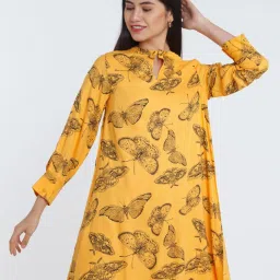 Zink London Yellow Printed Shift Dress image 1