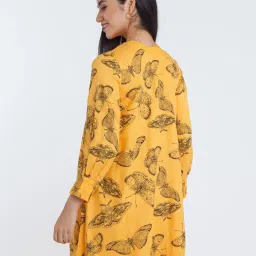 Zink London Yellow Printed Shift Dress image 2