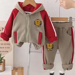 INCLUD Boys Colourblocked Hooded Zipper Jacket With Jogger-image-29