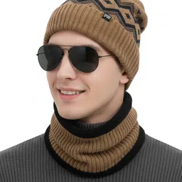 iSWEVEN Unisex Printed Woollen Beanie image 3