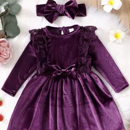 YK Girls Fit and Flare Dress With Bow Details-picture-24