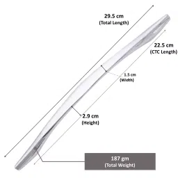 Atom CH-WE218-CP-10-106 254 mm(10 Inch) Zinc CP Finish Cabinet Pull Handle (Pack of 6) image 3