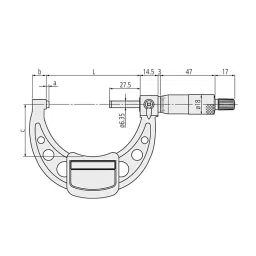 Mitutoyo Outside Micrometer with Ratchet Stop 103 Series 225 - 250 mm Range, 103-146-10 image 2