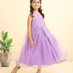 Babyhug Sleeveless Embellished Ethnic Dress- Orchid Bouke-picture-27