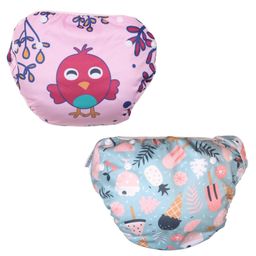 POLKA TOTS Reusable Swim Diapers for Babies & Toddlers, Adjustable, Leak-Proof & Waterproof for Pool & Beach (Bird & Candy Print, 12-24 M)-picture-39