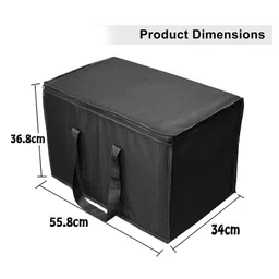 Storite Nylon Moisture Proof Multi-Purpose 70 L Large Toys Storage Bag/Books Magazine//Blankets/Clothes Storage Organizer with Zip and Handle Rectangular(Black )(10-Pack) image 2