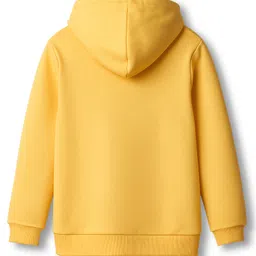 Tango Fleece Knit Full Sleeves Hoodies With Text Print - Yellow image 2