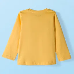 kookie kids india Kookie Kids Single Jersey Knit Full Sleeves Night Suit With Bunny & Floral Print - Yellow & White image 3