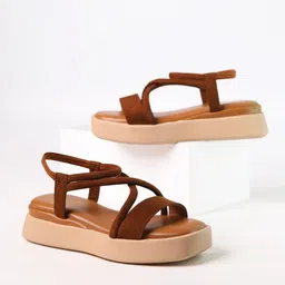 Monrow Suede Flatform Sandals-image-16