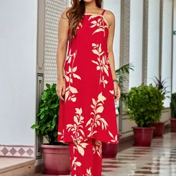 VIBE VISION Women Floral Printed Regular Kurta with Trousers-picture-18