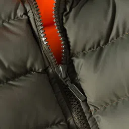 Babyhug Woven Sleeveless Hooded Padded Jacket With Play Time Patch - Olive Green image 4