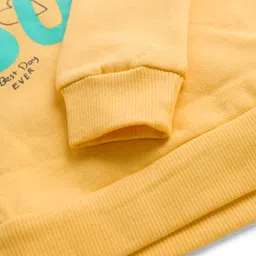 Tango Fleece Knit Full Sleeves Hoodies With Text Print - Yellow image 4