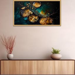 DEKORSTATION Gold-Toned & Green 1 Piece Canvas Wall Painting-picture-14