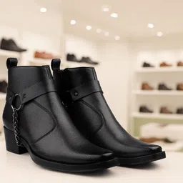 Bxxy Men Mid-Top Casual Block Heeled Regular Boots-picture-31