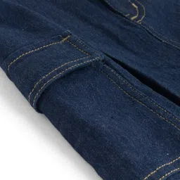 Pine Kids Denim Woven Solid Color Skirt with Pocket - Navy Blue image 4