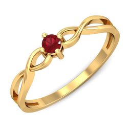 KUBERBOX Eccentric 18KT Gold Ruby Ring-1.58gm-picture-19