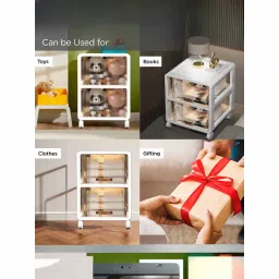 UMAI White 2 Layers Storage Cabinet image 5