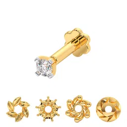 CANDERE A KALYAN JEWELLERS COMPANY Women 18Kt Gold Studded Diamond NosePin - 1.21g-picture-33
