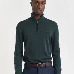 GANT Men Mock Collar Half Zip Woollen Pullover-image-72