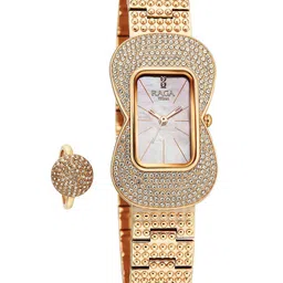 Titan Women Brass Dial & Stainless Steel Straps Analogue Watch with Ring-image-85