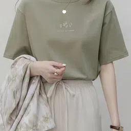 DressBerry Women Extended Sleeves Raw Edge T-shirt-image-0