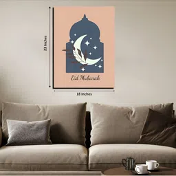 Chalk My Theme Peach-Coloured & Blue 1 Piece Wood Other Wall Paintings-picture-24