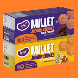 Early Foods Organic Ragi Chocolate Cookies with Jaggery, No Sugar, Whole Grains & Dry Fruits, 300g Twin Pack - 8M+-image-22