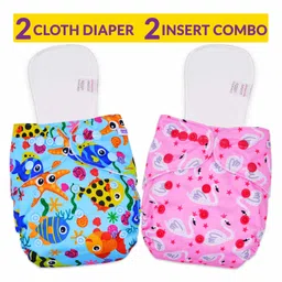 Bembika Reusable Cloth Diaper with Insert Animal Print Pack of 2 - Blue Pink-picture-11