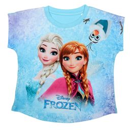 disney by wear your mind Disney By Crossroads Short Sleeves Frozen Graphic Print Top - Blue-picture-17