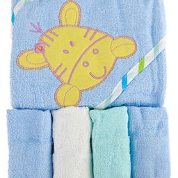 Baby Moo Hooded Towel With 4 Wash Cloth Set - Multicolor-picture-14