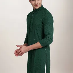 DEVOILER Men Ethnic Motifs Embroidered Sequinned Kurta image 4