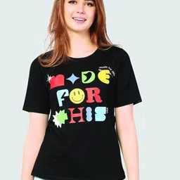 Juliet Women Graphic Printed Round Neck Cotton T-shirt-image-85