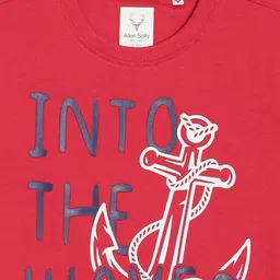 Allen Solly Junior Boys Typography Printed Round Neck Cotton T-shirt image 4